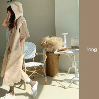 Hooded Long Sherpa-fleece Vest