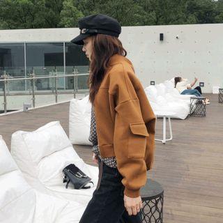 Pocket-sleeve Zip-up Jacket