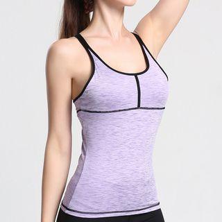 Padded Sports Cross-back Sleeveless Top