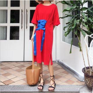 Lace Up Elbow-sleeve Dress