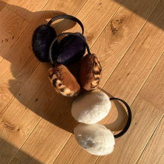 Plain / Leopard Faux-fur Earmuffs