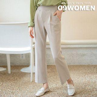 Plus Size Wide Band-waist Boot-cut Dress Pants