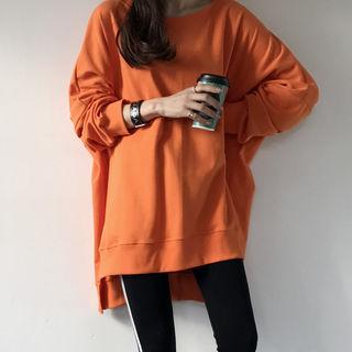 Dolman-sleeve Dip-back Sweatshirt