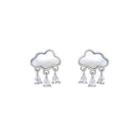 Cloud Shell Sterling Silver Fringed Earring Stud Earring - 2 Pcs - Silver - One Size