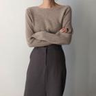 Ribbed Sweater / Midi Pencil Skirt