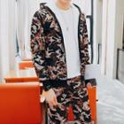 Set : Camouflage Fleece-lined Jacket + Sweatpants