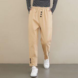 Button-accent Harem Jeans