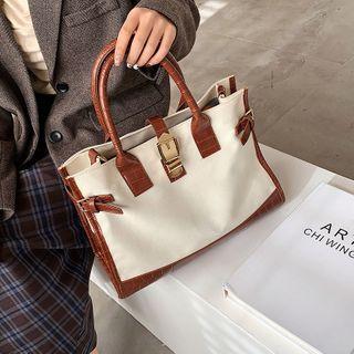 Croc Grain Trim Tote Bag