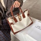 Croc Grain Trim Tote Bag