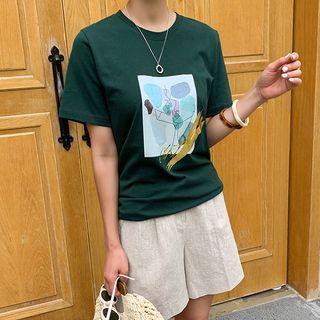 Illustration L Me Printed T-shirt