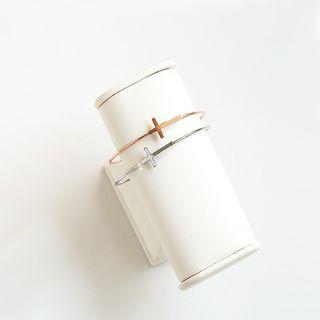 925 Sterling Silver Cross Bangle