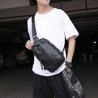 Front Zip Sling Bag Black - One Size