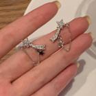 Star Chained Alloy Earring 1 Pair - Silver - One Size