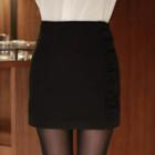 Frill-trim Wool Blend Mini Skirt