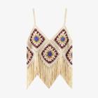 Two-tone Fringe Crochet Tank Top
