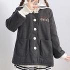 Sailor Collar Lettering Button-up Jacket