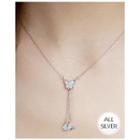 Butterfly-pendant Silver Chain Necklace
