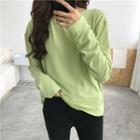 Plain Long Sleeve T-shirt / High Waist Skinny Pants