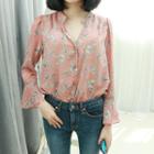 Floral Patterned Chiffon Blouse