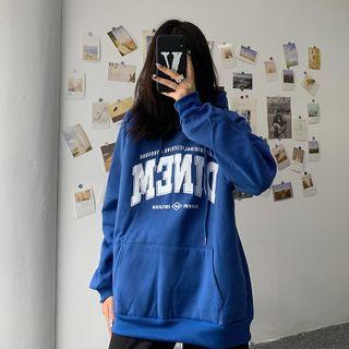 Long-sleeve Hooded Lettering Sweatshirt