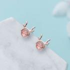 Antlers Stud Earring 1 Pair - E111 - Rose Gold - One Size