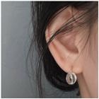 925 Sterling Silver Transparent Bead Earring 1 Pair - 925 Silver - Earrings - White Crystal - Gold - One Size