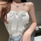 Strapless Bow Knit Top