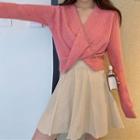 V-neck Sweater / Mini A-line Skirt
