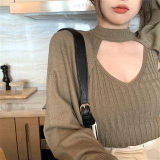 Long-sleeve Shawl / Plain Sleeveless Top