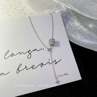Faux Crystal Pendant Alloy Necklace Necklace - Silver - One Size