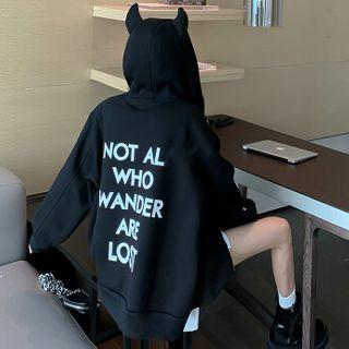 Devil-horn Loose-fit Hooded Jacket