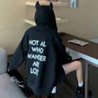 Devil-horn Loose-fit Hooded Jacket