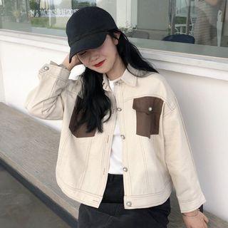 Pocket Accent Long-sleeve Jacket Off-white - One Size