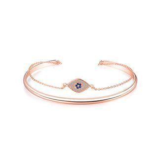 Simple Personality Plated Rose Gold Devils Eye Bracelet With Cubic Zircon Rose Gold - One Size
