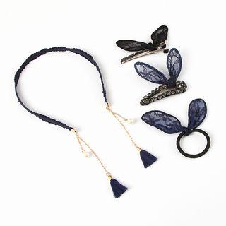 4-piece Set: Hair Band + Hair Tie + Hair Clips