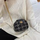 Chain Strap Quilted Crossbody Bag / Tweed Crossbody Bag