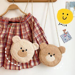 Bear Faux Shearling Crossbody Bag