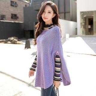 Cape Shoulder Plain Sweater