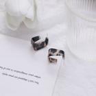 Leopard Print Open Square Acrylic Earring 1 Pair - Brown & Black & White - One Size
