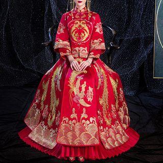 Traditional Chinese Long-sleeve Maxi Wedding Dress