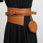Faux Leather Corset Belt With Waist Bag