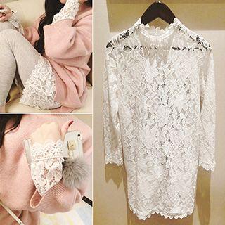 Sheer Lace Long-sleeve Tunic