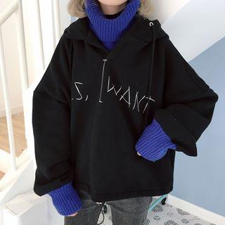 Mock Two-piece Knit Panel Hoodie