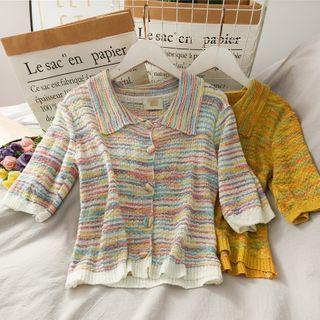 M Lange Button-down Light Knit Top