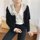 Lace Long-sleeve Blouse / Glittered Cardigan