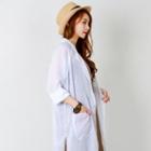 Notched-lapel Open-front Sheer Coat