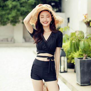 Set: Bikini Top + Bottom + Cover-up Top
