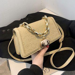 Chain Top Handle Plain Crossbody Bag