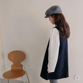 Woolen Sleeveless A-line Minidress