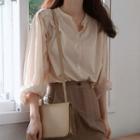 Plain Blouse/ Mini A-line Skirt